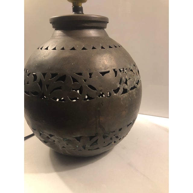 Vintage Copper Southwestern Table Lamp For Sale - Image 11 of 12