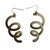 American Vintage 1980’s Brass Serpentine Style Earrings, A Pair For Sale - Image 3 of 4
