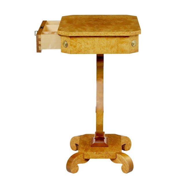 Wood Swedish Empire Revival Birch Lyre Form Side Table, 1920s For Sale - Image 7 of 9