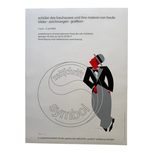 Karl Klode (1904–1989), Schüler Des Bauhauses Und Ihre Malerei Von Heute, 1982, Original Vintage Poster, Dated and Signed For Sale
