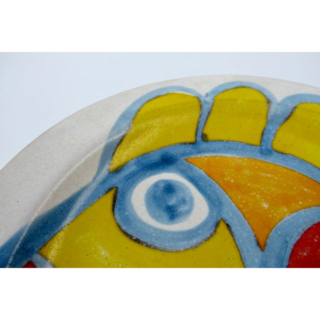 C.1960's Italian Giovanni DeSimone "Rare," Hand-Painted, Ceramic Glazed Fish Plate For Sale In West Palm - Image 6 of 10