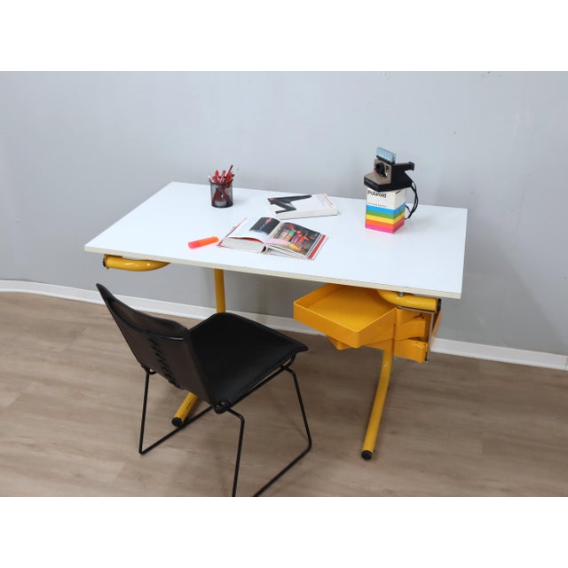 1960s Yellow Writing Desk from Bieffeplast, 1960s For Sale - Image 5 of 12