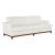 Lee Industries 8 Foot Two Cushion Sofa With Oak Base in White Woven Fabric For Sale