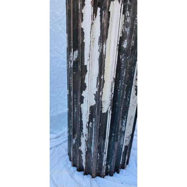 Antique Neoclassical Fluted Wood Column Peeling Paint For Sale - Image 11 of 11