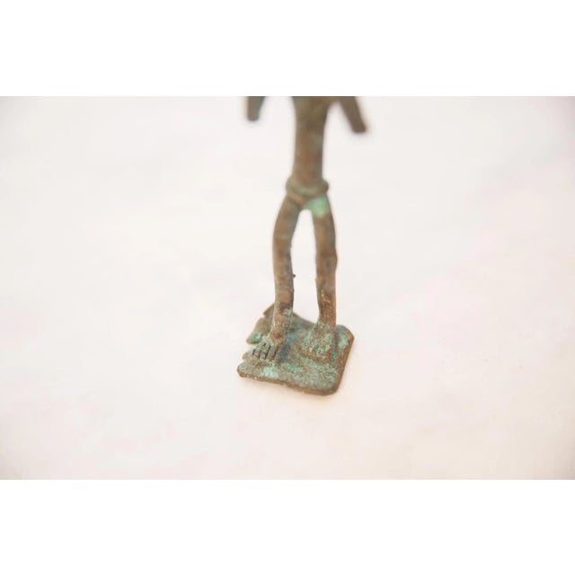 Mid 20th Century Vintage African Oxidized Copper Man Eating For Sale - Image 5 of 6
