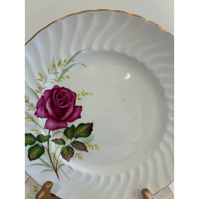 Vintage Ridgway Ironstone Anniversary Rose Dinner Plates, England – Set of 3 For Sale In Oklahoma City - Image 6 of 10