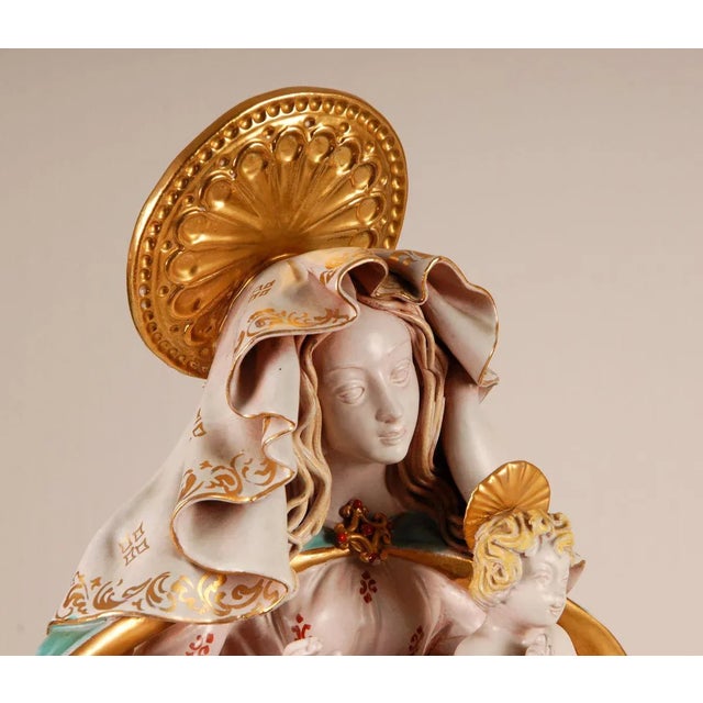 Mid-Century Modern Mid-Century Italian Madonna & Child Sculpture by Eugenio Pattarino, 1960s For Sale - Image 3 of 11