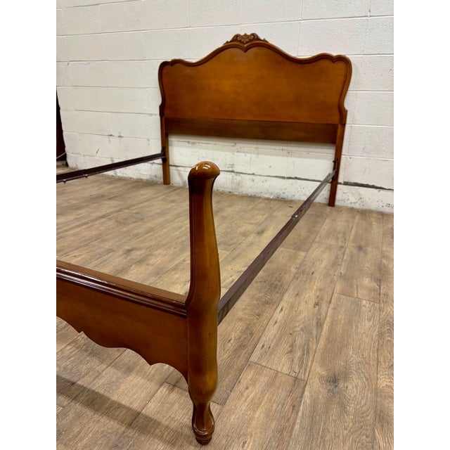 Brown Vintage Full Size French Provincial Rococo Style Bed For Sale - Image 8 of 12