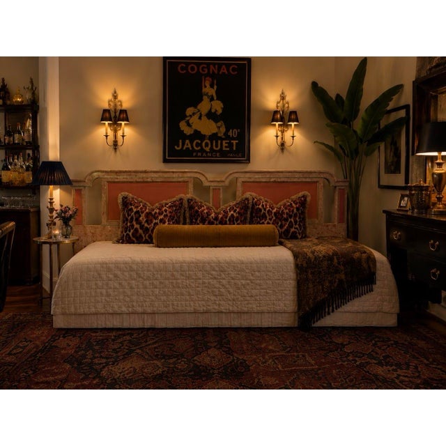 1980s 1980s Neoclassical Faux Marble King Headboard With Walnut Frame For Sale - Image 5 of 8