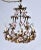 Italian Mid-Century Modern Tole Chandelier, Gold Gilt, Porcelain Roses For Sale In Philadelphia - Image 6 of 6