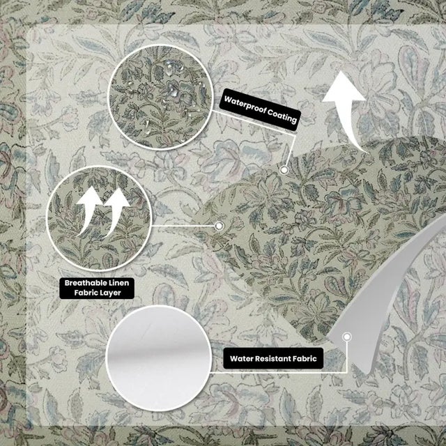 Indian Print Water Replicant Cushion Cover 24x24 Inch Cotton Linen- Qudrat For Sale - Image 4 of 6