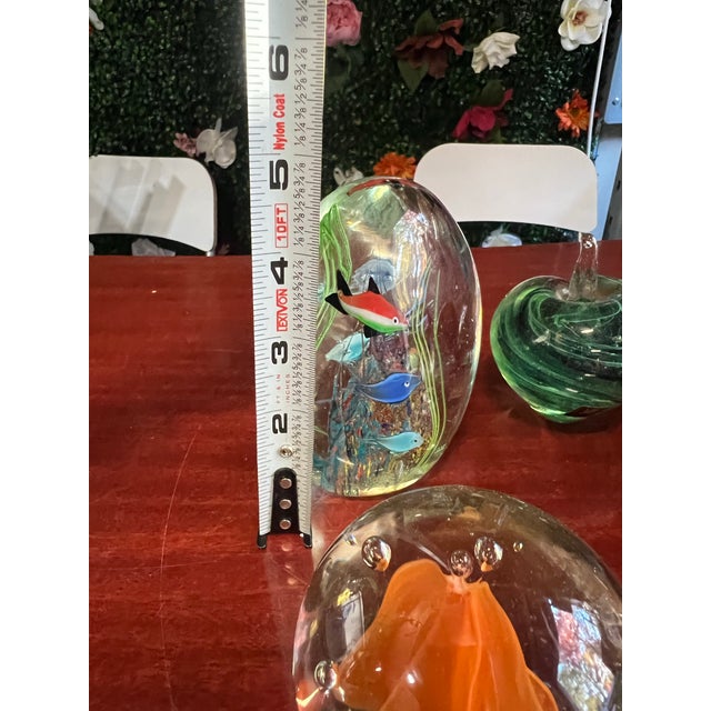 Collection of Vintage Glass Paper Weights- Set of 7 For Sale - Image 4 of 11