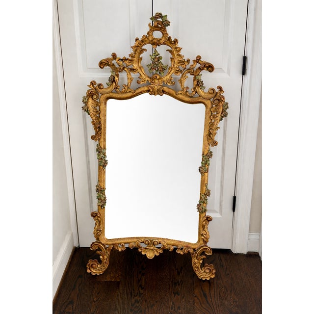 19th Century Italian Giltwood and Polychrome Mirror For Sale - Image 12 of 12