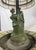 1920s Art Deco Figural Re-Circulating Fountain Lamp - Working Verdigris Spelter Sculpture & Iridescent Natural Capiz Shell Dome Shade For Sale - Image 10 of 14
