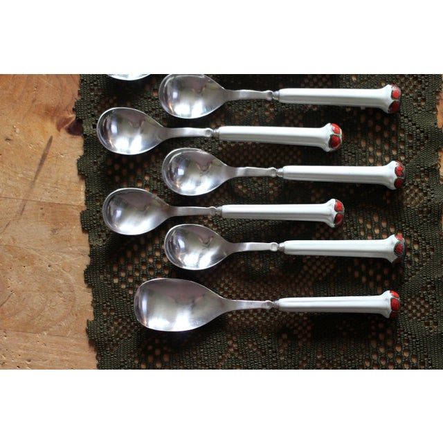 1970s Boho Chic Denby Regency Jewel White flatware 1 serving spoon For Sale - Image 12 of 17
