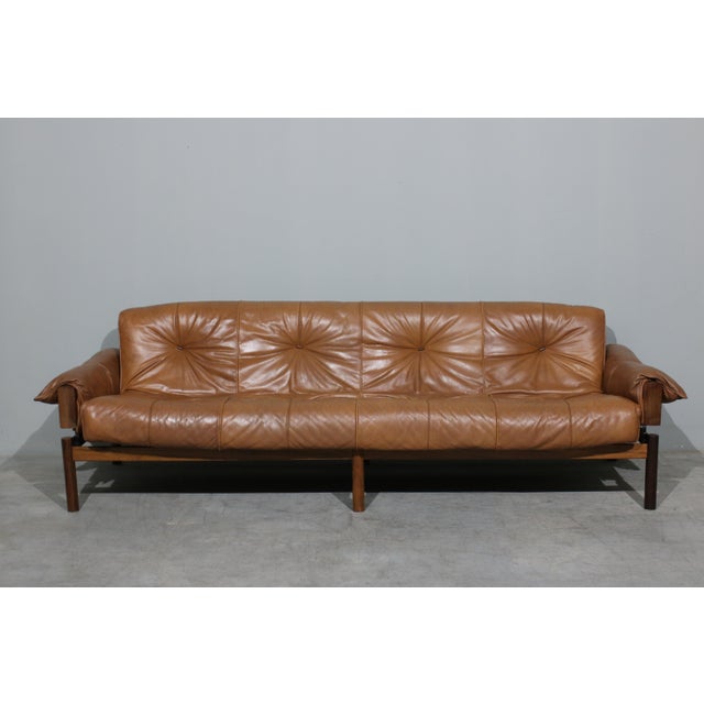 The Model MP 13 sofa by Percival Lafer is an iconic example of Brazilian modernist design from the 1970s. Crafted in...