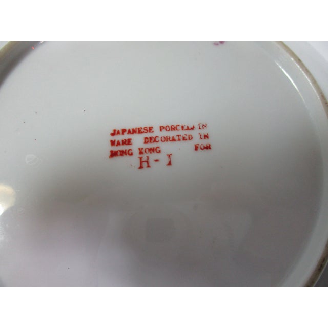 1960s Japanese Hand Painted Floral Bowl For Sale - Image 6 of 8