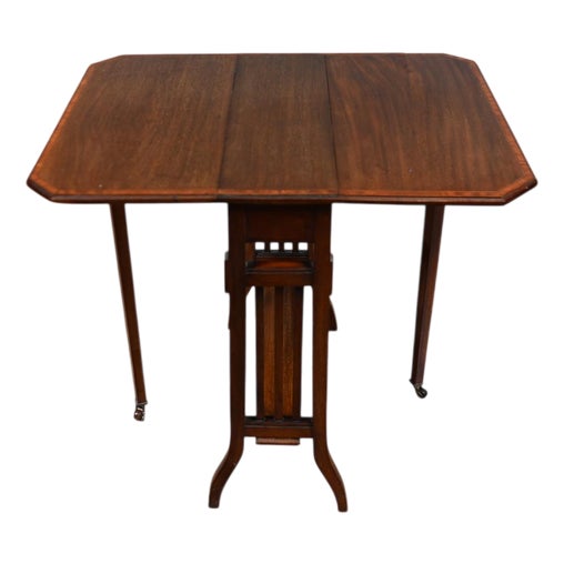 Arts and Crafts Drop Leaf Side Table in Mahogany, 1910s For Sale