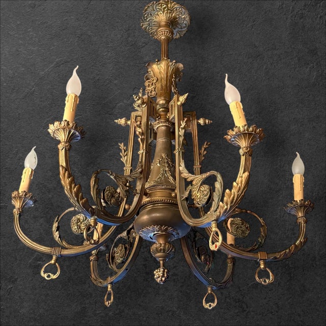 Antique French Chandelier, 1870 For Sale - Image 3 of 8