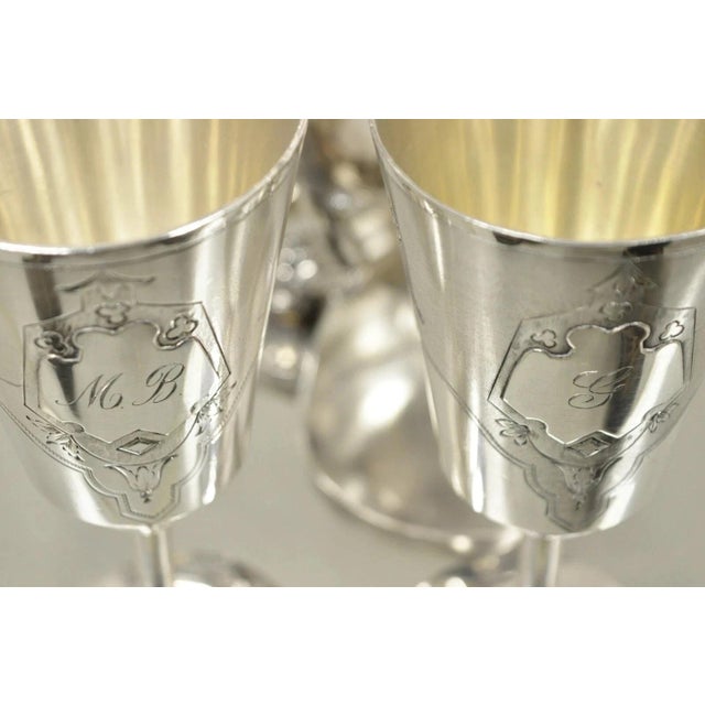 Late 19th Century Victorian Racine Silver Plated Tilting Lemonade Water Pitcher on Stand W/ 2 Goblets For Sale - Image 9 of 15