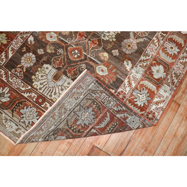 Antique Zabihi Collection Persian Malayer Wide Runner - 4'6" x 10'11" For Sale - Image 9 of 10