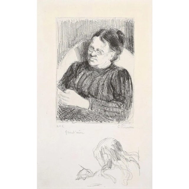 Grand'mère - Portrait de la femme de l'artiste - Original Lithograph 1895 1895 For Sale - Image 6 of 6