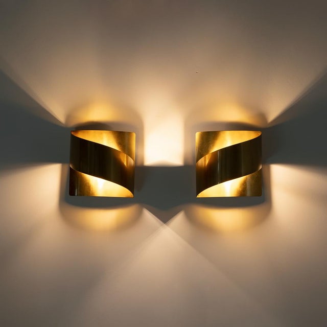 Metal Bandet Wall Lamps by Peter Celsing for Falkenbergs Belysning, 1960s, Set of 2 For Sale - Image 7 of 9