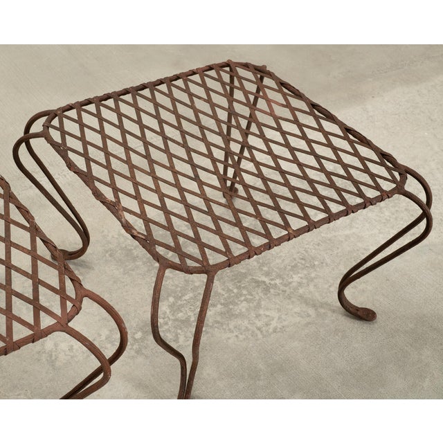 Metal Pair of Rose Tarlow Twig Iron Garden Lattice Side Tables For Sale - Image 7 of 18