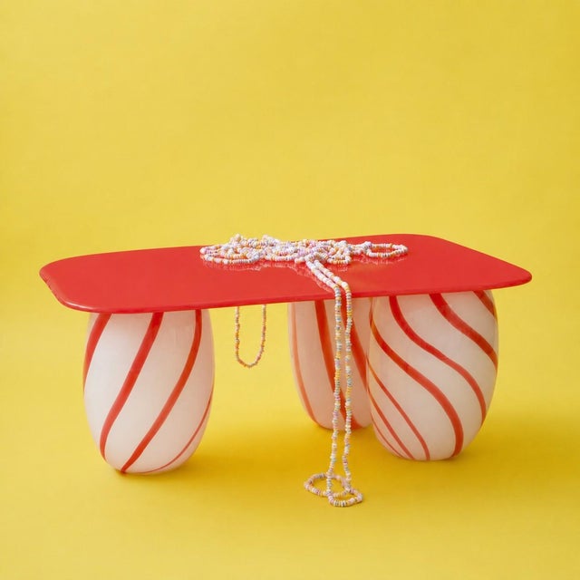 Candy by studio berg brings the joy of the sweet shop into the home: furniture and objects in striped glass, inspired by...