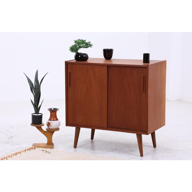 Mid-Century Modern Teak Chest of Drawers with Sliding Doors, 1960s For Sale - Image 5 of 14