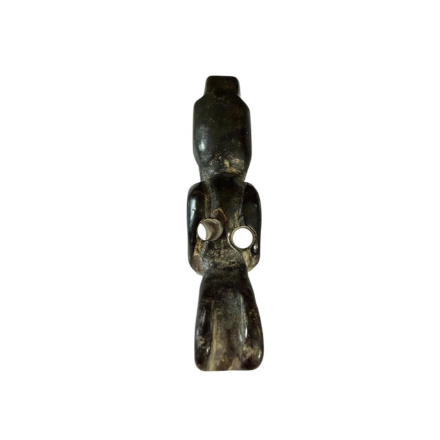 Asian HongShan Style Culture Black Carved Jade Primitive Figure 3.5" H For Sale - Image 3 of 7