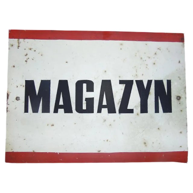 Industrial Magazyn Sign, 1970s For Sale
