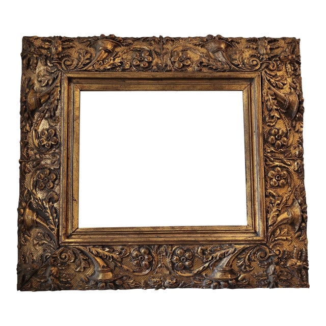 Antique American Carved Gilt Wood Frame For Sale