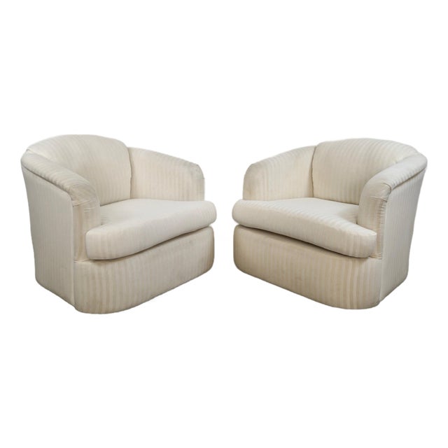 1970’s Postmodern Swivel Lounge Chairs - A Pair For Sale