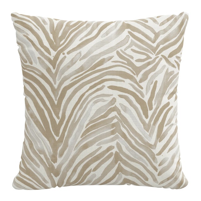 22" Indoor/Outdoor Pillow in Linen Washed Zebra For Sale In Chicago - Image 6 of 6