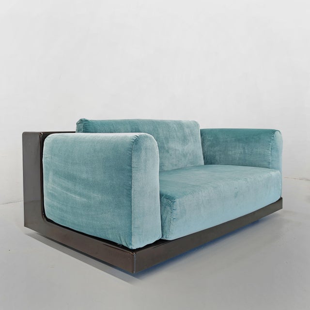 Vintage Light Blue Velvet Gradual Chairs by Cini Boeri for Gavina, 1970s, Set of 2 For Sale - Image 15 of 18