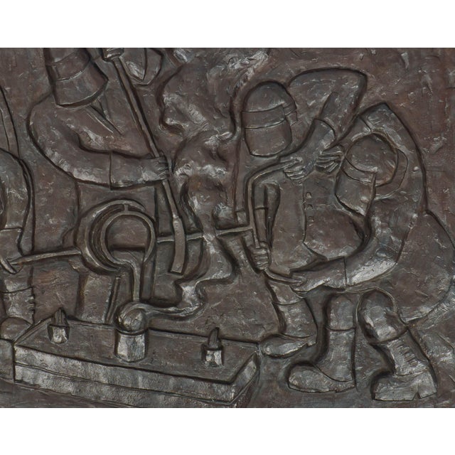 Large Foundrymen Cast Iron Industrial Brutalist Art Plaque by Anna Bisset, 1991 For Sale - Image 4 of 7