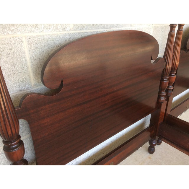 Huntley Furniture Mahogany Single Pineapple Poster Beds A Pair Chairish
