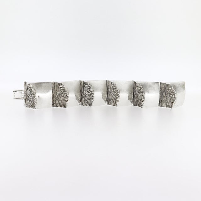 Finnish Modernist Matti Hyvärinen for Sirokoro Sterling Silver Link Bracelet For Sale - Image 9 of 18