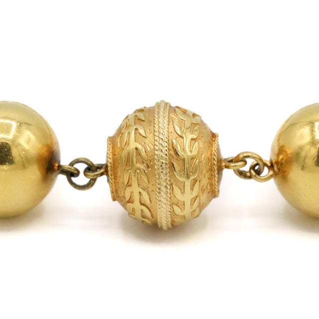 Early 21st Century Vintage 19.2k Gold Vintage Portuguese Beads Statement Necklace For Sale - Image 5 of 12