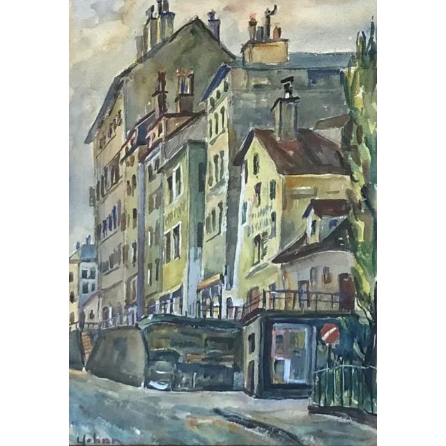 Harry Urban, Les Terreaux, Genève, Watercolor on Paper, Framed, in Flawless conditions. Designed 1920 to 1949 This piece...