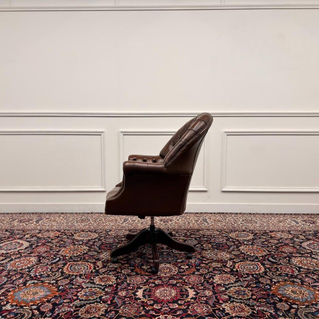 English Chesterfield Directors Chair For Sale - Image 3 of 8