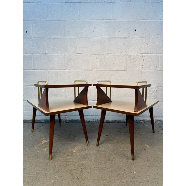 1950s Mid-Century Modern Atomic Tiered Table Set, 3 Pieces For Sale - Image 16 of 18