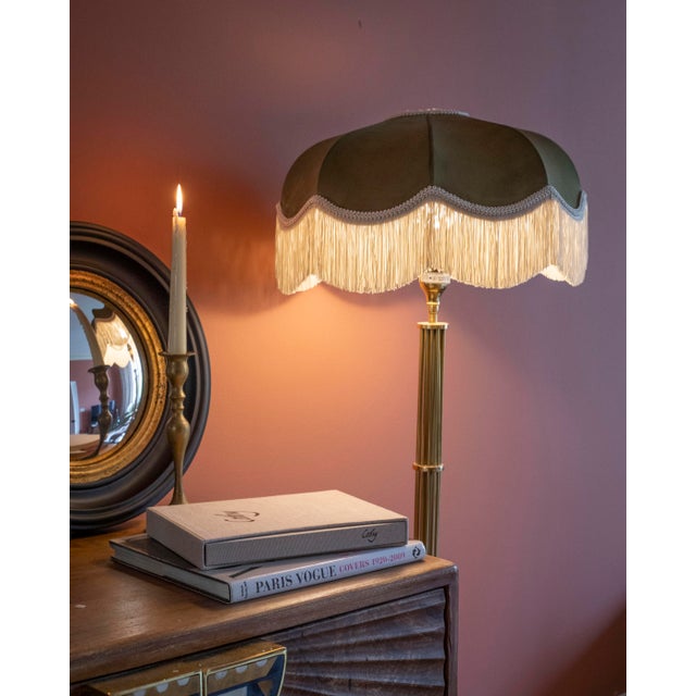 Not Yet Made - Made To Order The Pistachio Fringed Lampshade - Small For Sale - Image 5 of 7