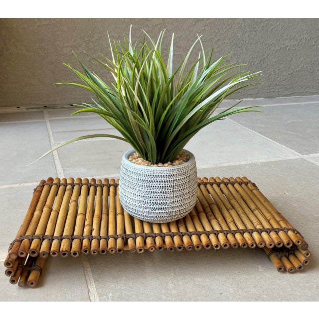 Mid 20th-Century Bamboo Curved Scrolled Arm Plant Stand / Riser For Sale - Image 13 of 18