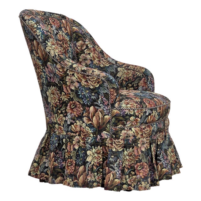 Danish Cocktail Lounge Chair in Furniture Jacquard Fabric, 1960s For Sale