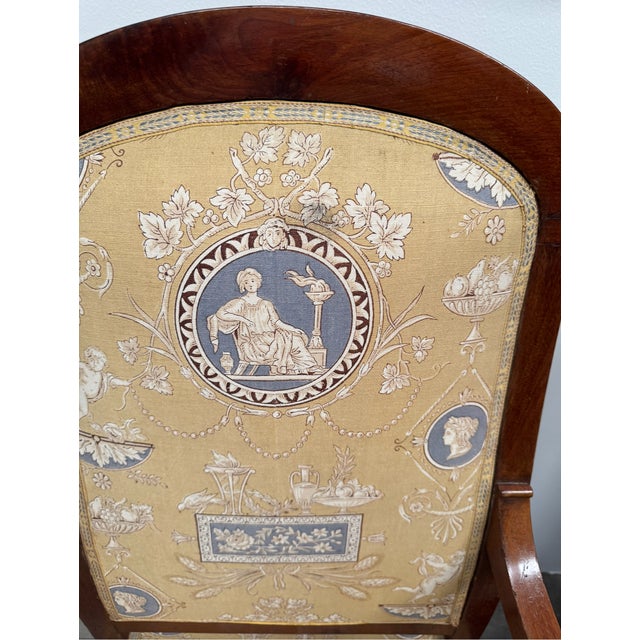 Pair of Antique Chairs in Toile Fabric For Sale - Image 10 of 12