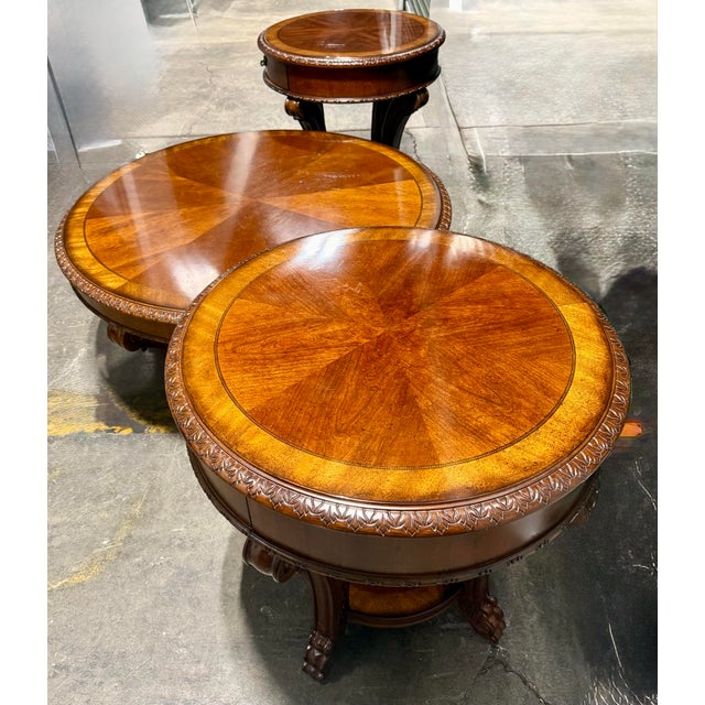 A.r.t. Furniture Co. Round Coffee Table With Two End Tables For Sale - Image 6 of 12