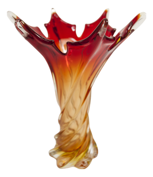 Orange and Red Murano Glass Vase from Fratelli Toso, 1960s