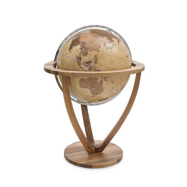 Orange Apricot Trilogy Globe by Zoffoli Mappamondi For Sale - Image 8 of 8